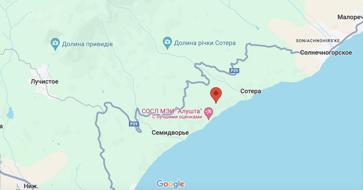 Місце ударів по Криму Місце ударів по Криму