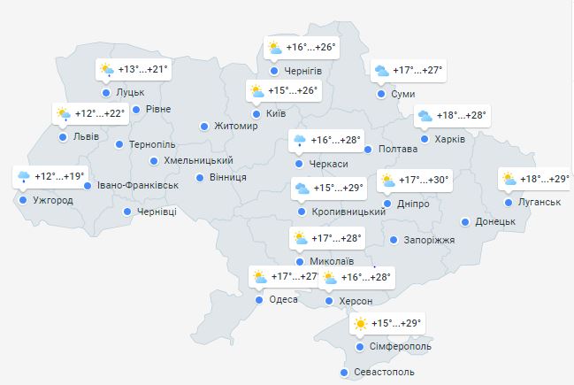 Погода в Украине 2 июня