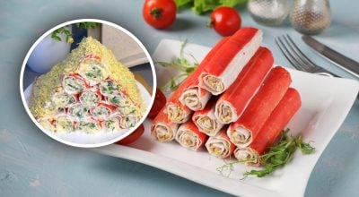 Закуска з крабовими паличками рецепт Закуска з крабовими паличками рецепт