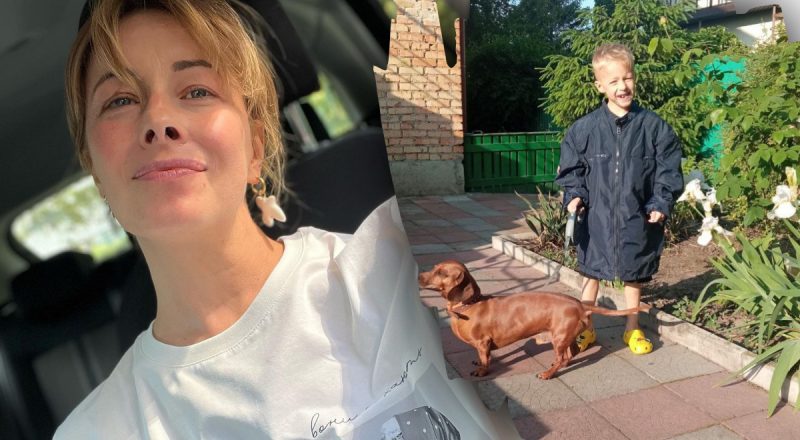 Олена Кравець пофарбувала волосся семирічного сина в незвичайний колір