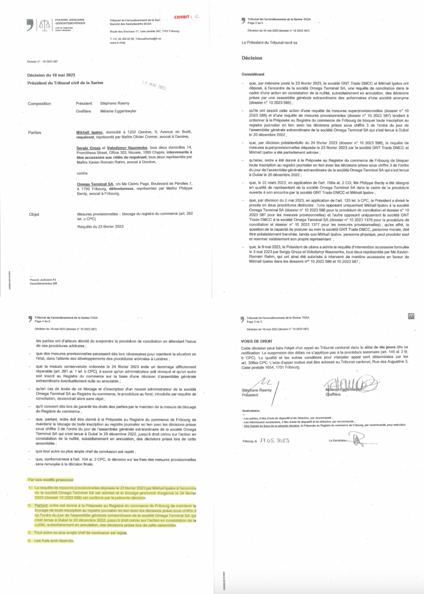 Argentem Creek Partners здійснює фальсифікацію документів для блокування Одеського зернового терміналу - ЗМІ