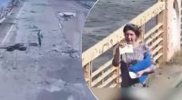 Пішки вийшла з окупації на розбитий міст: український дрон врятував жінку на Херсонщині