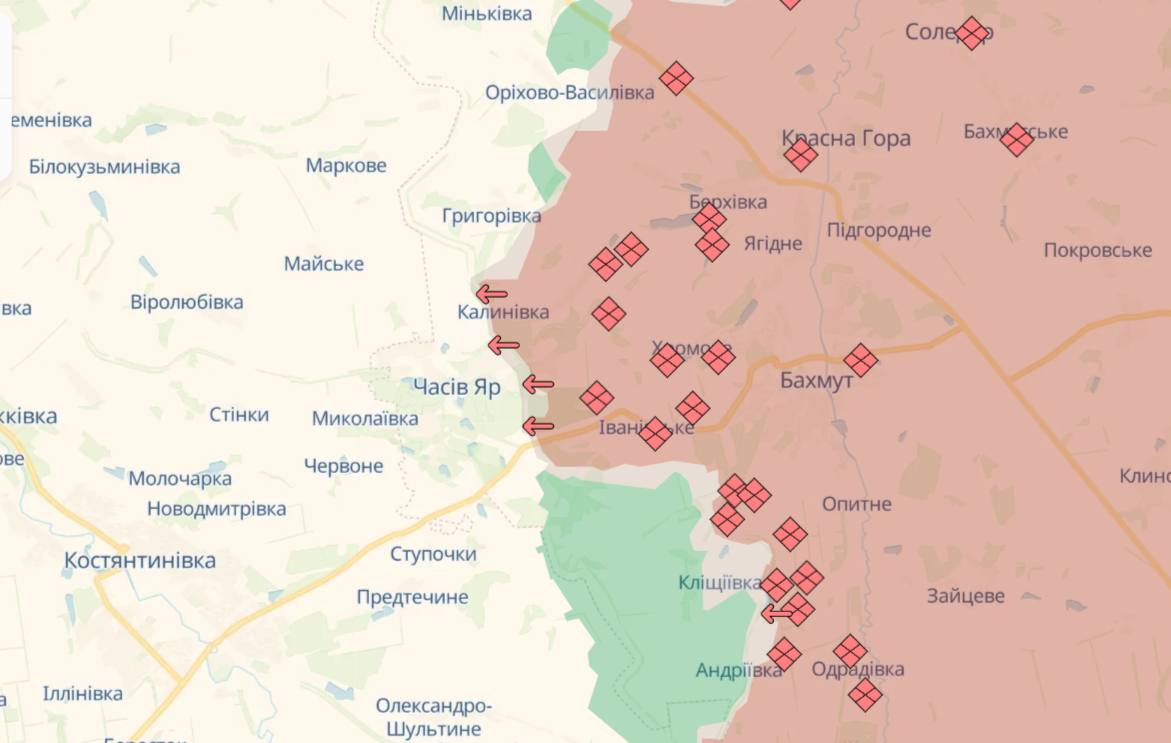 Росіяни просунулись на Донецькому напрямку: де тривають бої - DeepState Росіяни просунулись на Донецькому напрямку: де тривають бої - DeepState