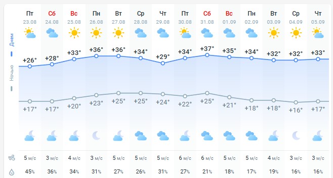 погода 24 августа 