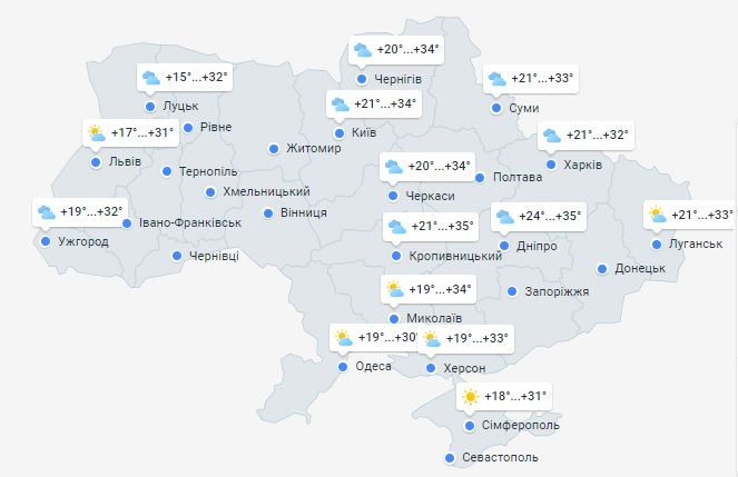 Погода в Украине 1 сентября