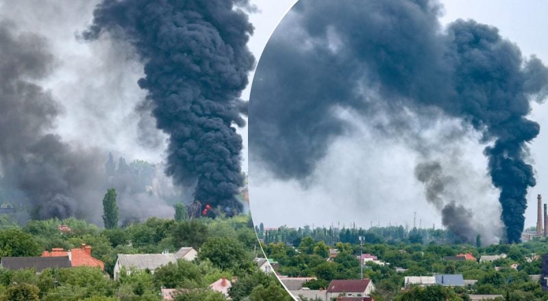 Летіли ракети і серія вибухів: Луганськ весь у диму після потужних "прильотів"