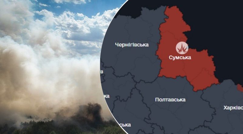 Жесткий взрыв и столб густого дыма над городом: россияне сбросили бомбы на Сумы