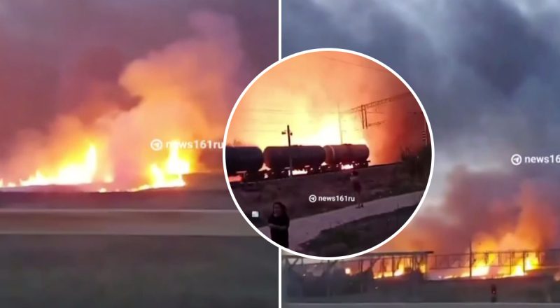 Пожежу на нафтобазі у Пролетарську не можуть приборкати шостий день: горять будинки