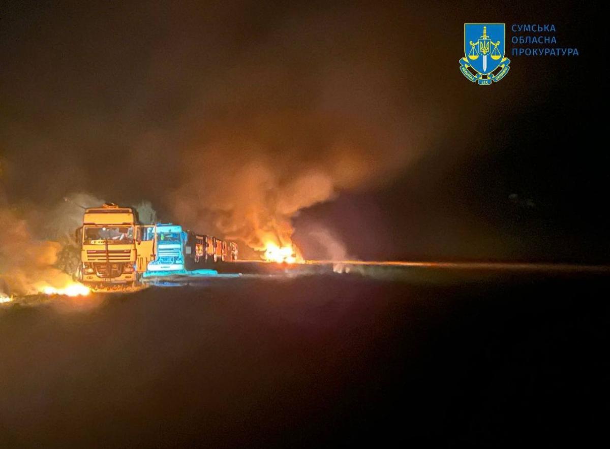 Удар РФ по колоні зерновозів у Сумській області у ніч проти 1 вересня