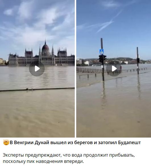 Дунай вийшов з берегів в Угорщині