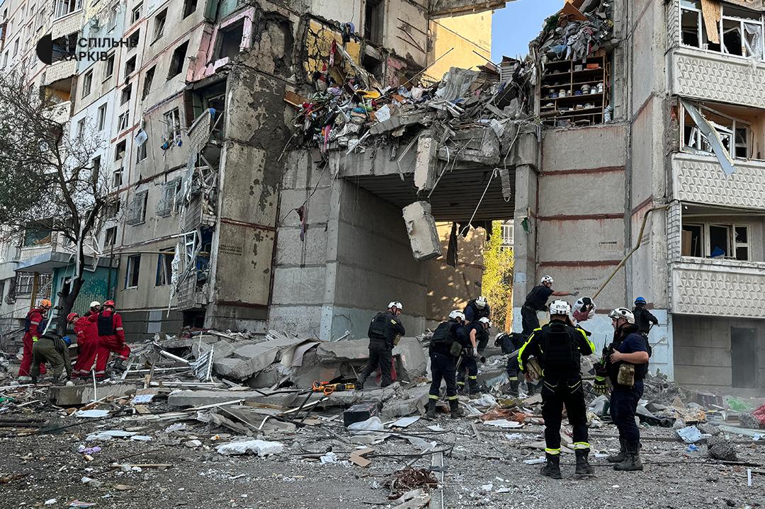 Удар по багатоповерхівці в Харкові 24 вересня Удар по багатоповерхівці в Харкові 24 вересня