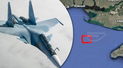 Залишилась лише пляма: російський Су-30 раптово зник над морем біля Криму Залишилась лише пляма: російський Су-30 раптово зник над морем біля Криму