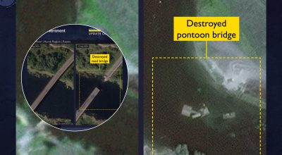 Британська розвідка показала знищені мости в Курській області Британська розвідка показала знищені мости в Курській області