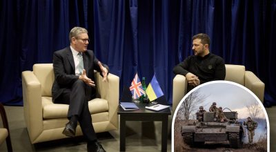 Кир Стармер, Владимир Зеленский, украинские военные Кир Стармер, Владимир Зеленский, украинские военные