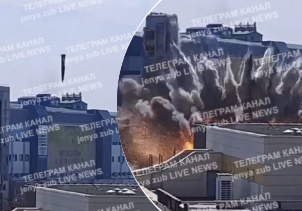 Було пряме влучання і жорсткий вибух: моторошне відео з моментом удару по Харкову