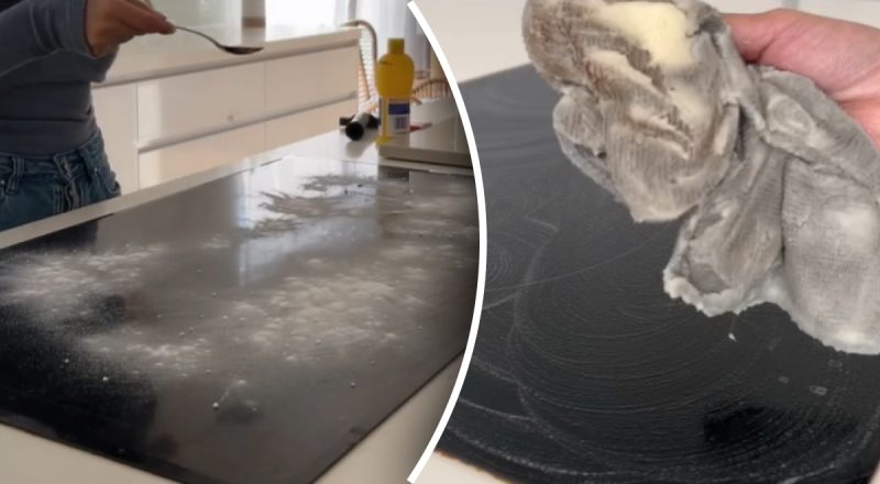 Женщина показала гениальный метод, как отмыть стеклянную плиту: нужно всего 2 ингредиента