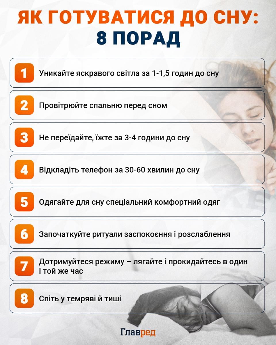 Как готовиться ко сну инфографика