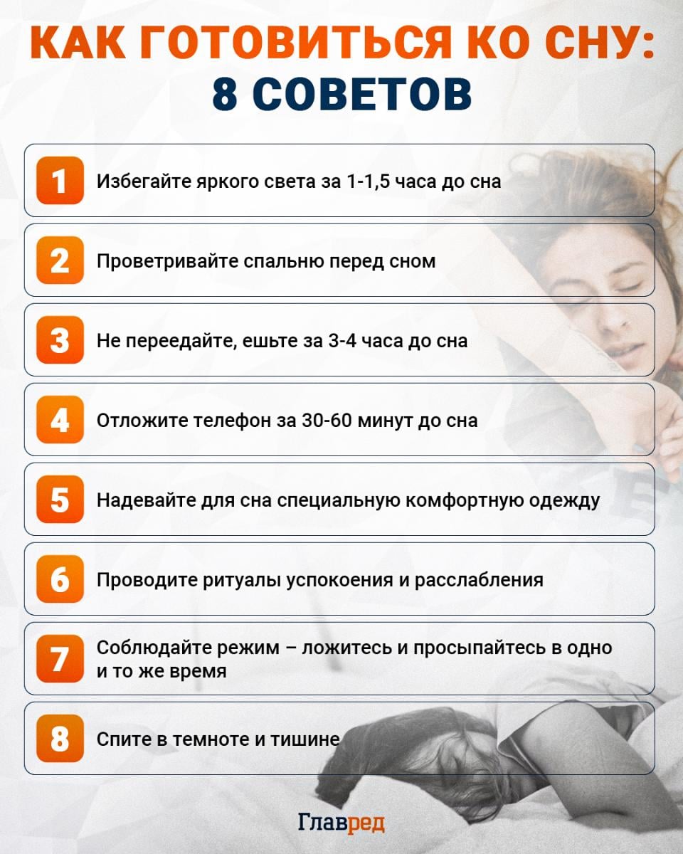 Как готовиться ко сну инфографика