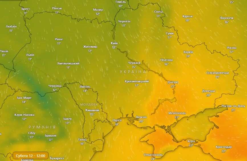 Погода в Украине 12 октября