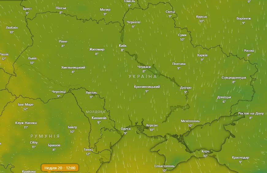 Погода в Украине 20 октября