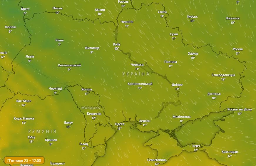 Погода в Украине 25 октября