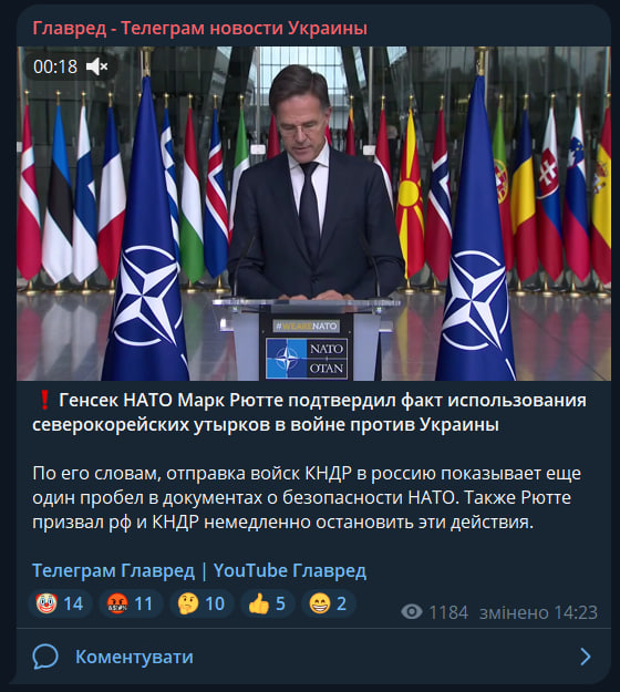 'Відчай Путіна росте': генсек НАТО зробив заяву про вступ КНДР у війну