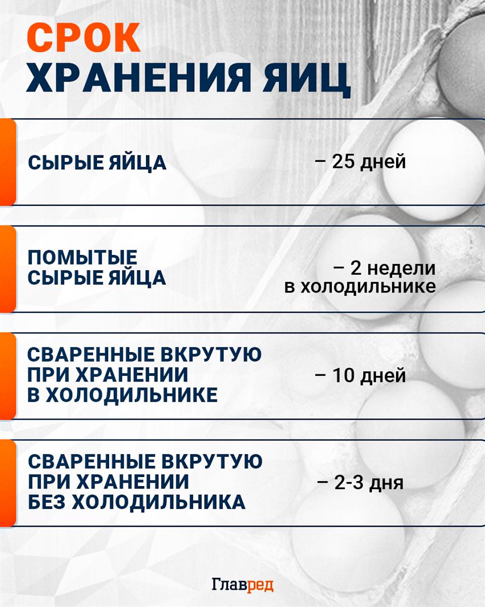 Срок хранения яиц инфографика