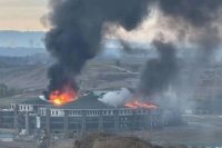 Потужна пожежа на місці прильоту: дрон атакував університет спецназу в Чечні