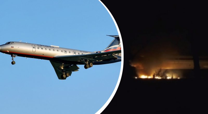 Сожгли Ту-134: ГУР заявило об уничтожении военно-транспортного самолета в РФ