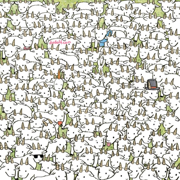 Тест на уважність - знайти овечку