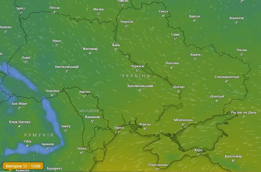 Погода в Украине 12 ноября