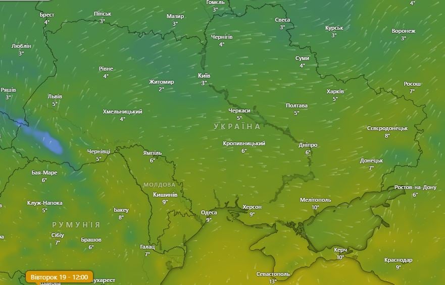 Погода в Украине 19 ноября