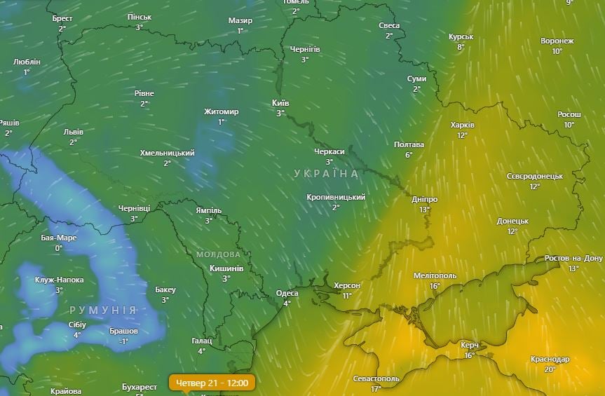 Погода в Украине 21 ноября