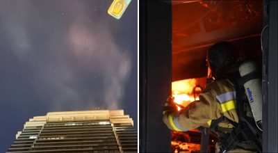 Київ - під атакою дронів: чути вибухи, горить багатоповерхівка та бізнес-центр