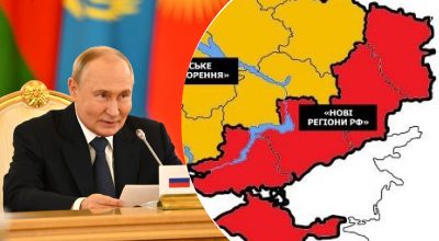 путин, карта разделенной Украины