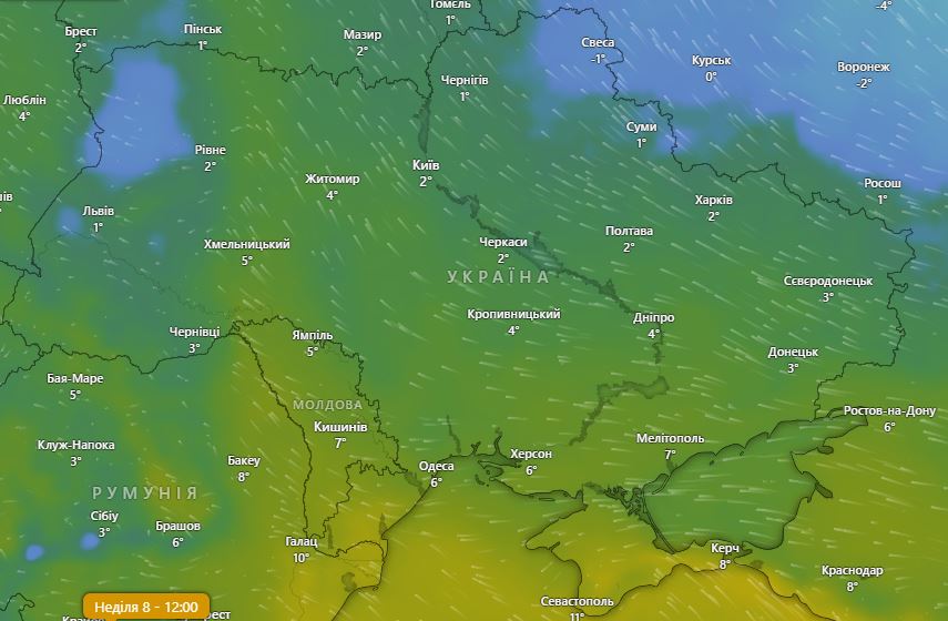 Погода в Украине 8 декабря