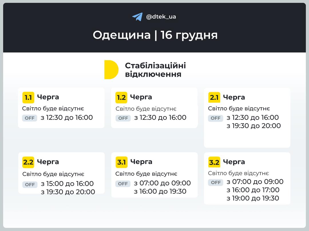 Світло відключатимуть по-новому: опубліковано свіжі графіки на 16 грудня