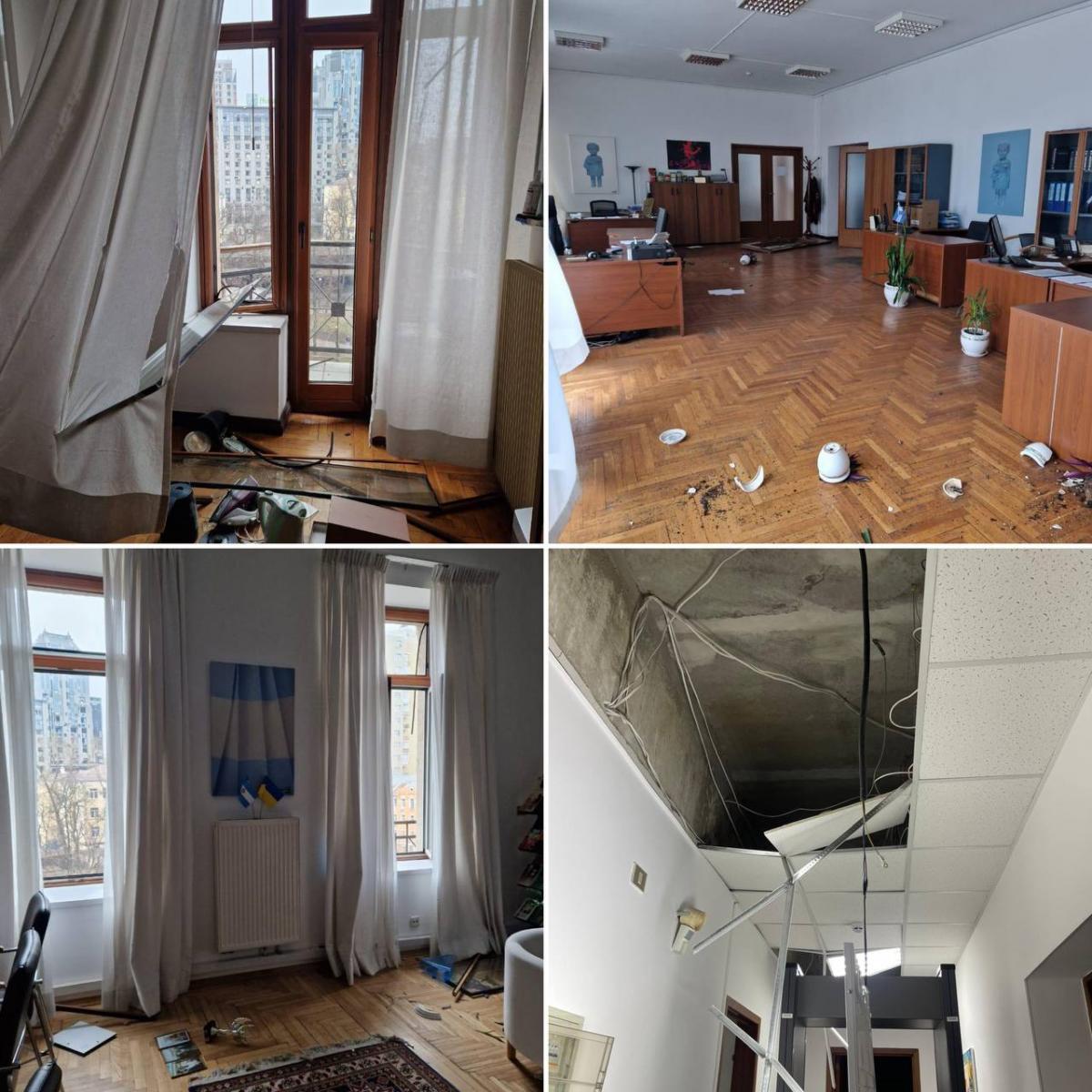 пострадали посольства в Киеве