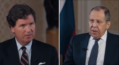 Такер Карлсон, Сергій Лавров  Такер Карлсон, Сергій Лавров