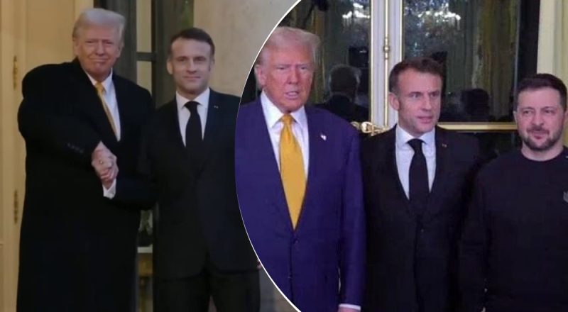 Почалася тристороння зустріч: Зеленський зустрівся з Трампом і Макроном у Парижі