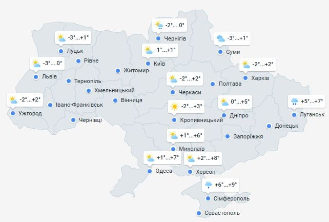 Погода в Украине 4 января