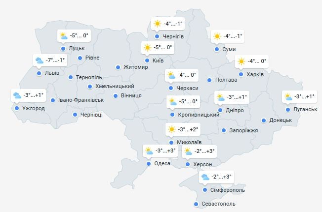 Погода в Украине 5 января