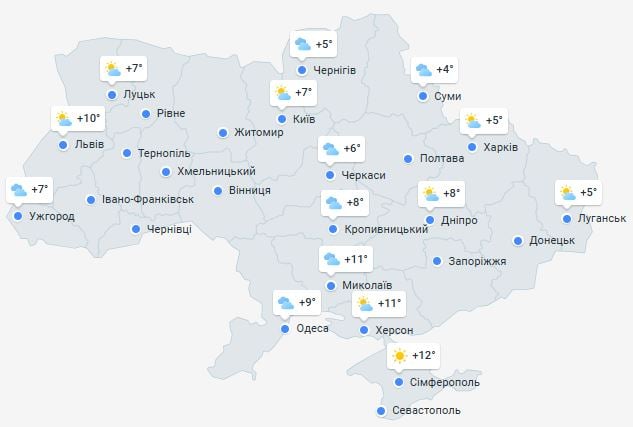 Погода в Украине 8 января