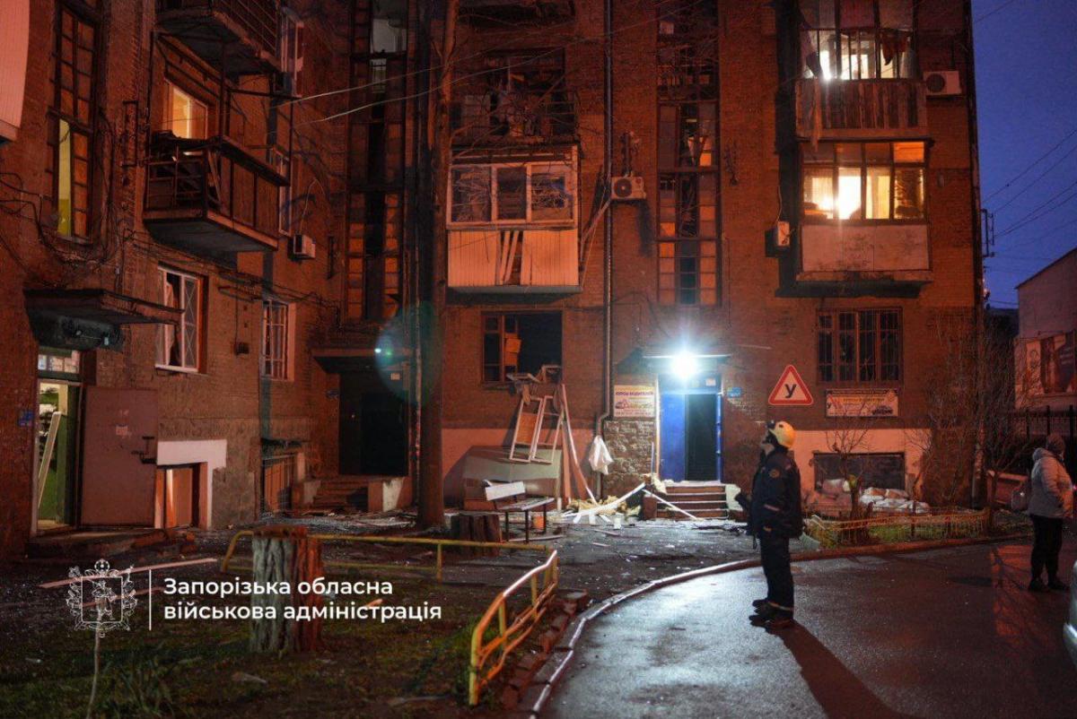 Наслідки удару РФ по Запоріжжю 18 січня