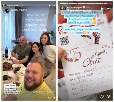 Василь Вірастюк та Ірина Зінченко вдруге стали батьками Василь Вірастюк та Ірина Зінченко вдруге стали батьками
