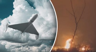 Атака дронов, взрыв