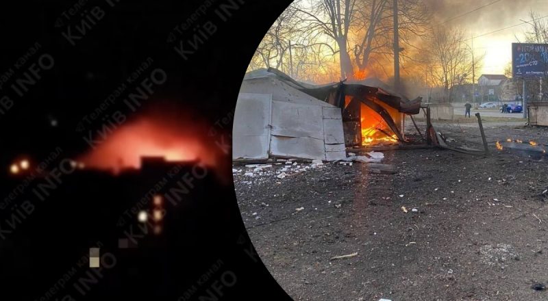 Атака дронів на Київ: уламки впали у двох районах столиці, спалахнули пожежі