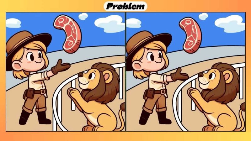 Де 3 відмінності між картинками з дівчиною і левом: треба відгадати за 22 секунди