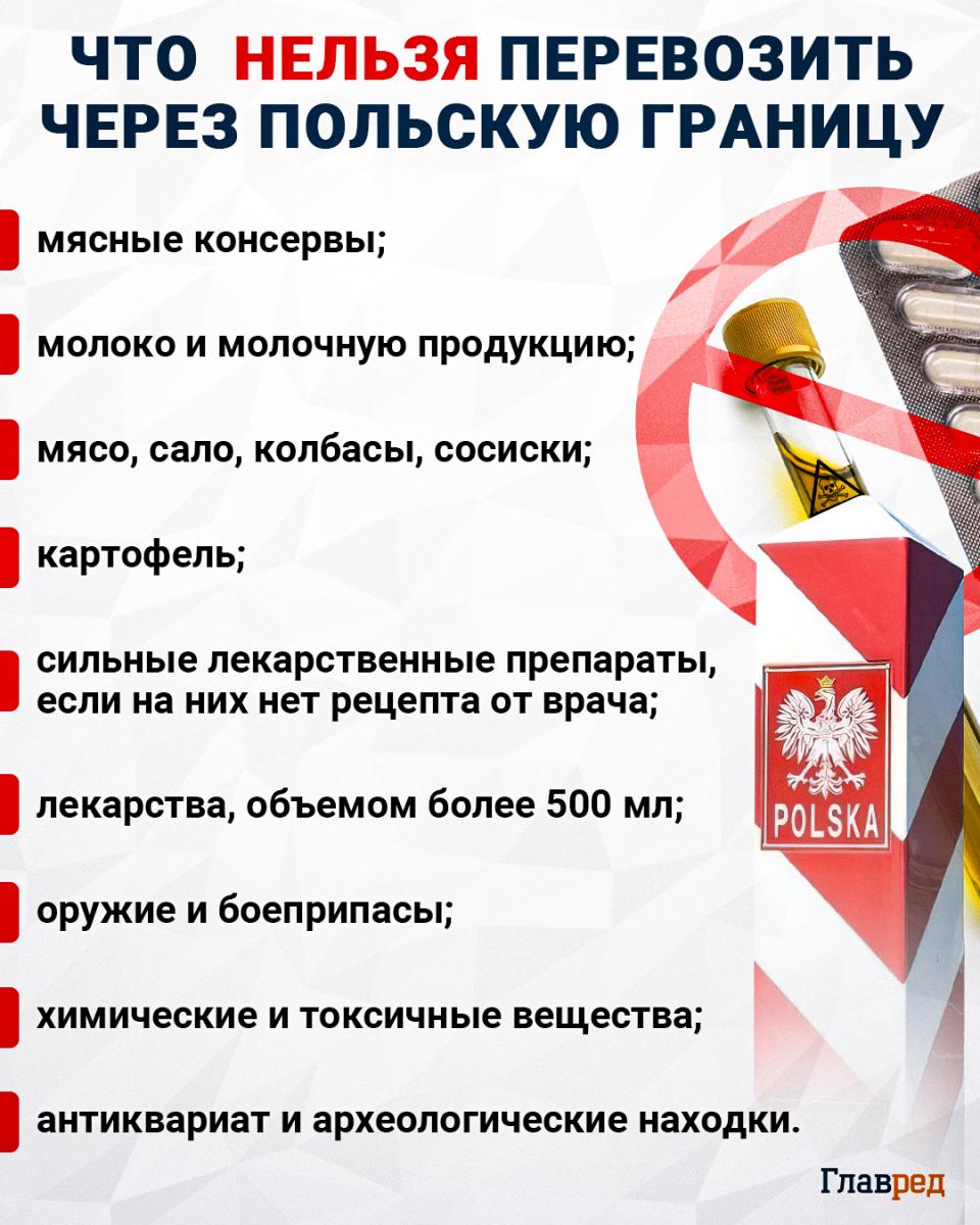 Что нельзя перевозить через польскую границу инфографика