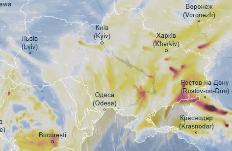Загрязнения воздуха 3 марта 2025